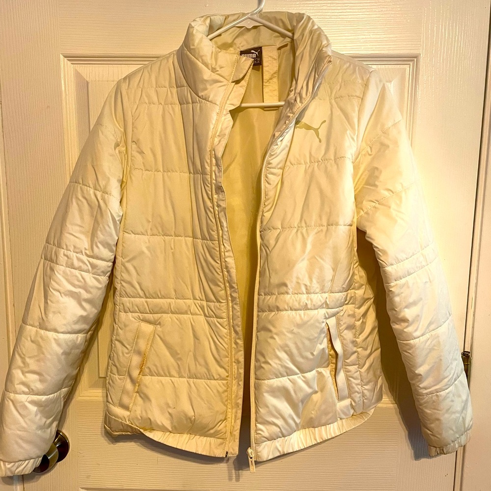 Puma jacket size large (cream colored)( ivory)